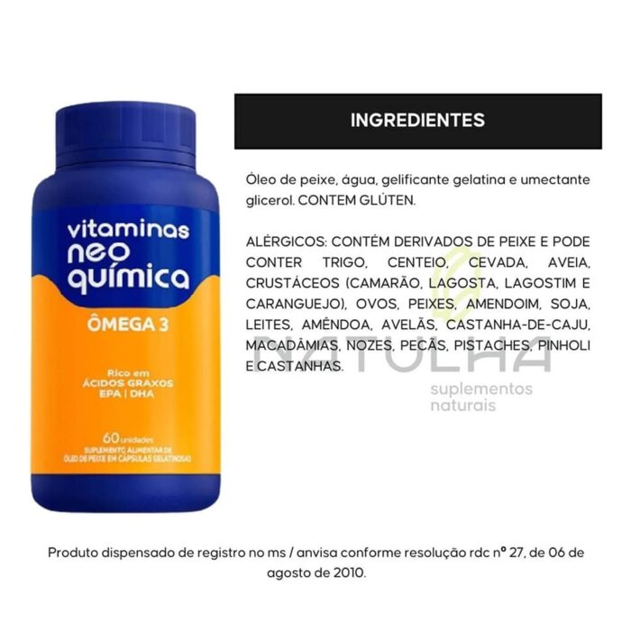 Kit 3 Óleo de Peixe Ômega 3 1000mg C/ 60 Capsulas Gelatinosas Neo Química - Image 4