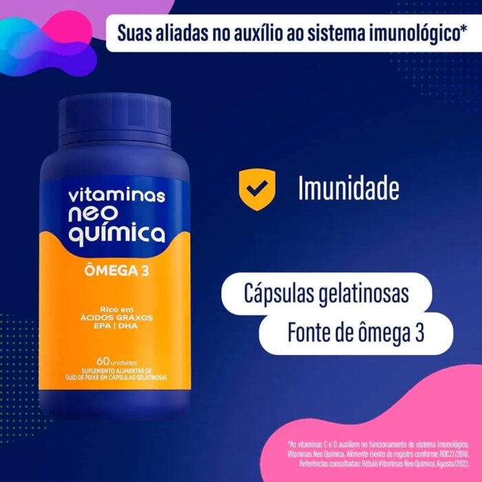 Kit 3 Óleo de Peixe Ômega 3 1000mg C/ 60 Capsulas Gelatinosas Neo Química - Image 2