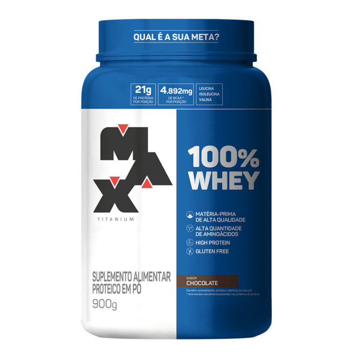 100% Whey Max Titanium Pote 900G