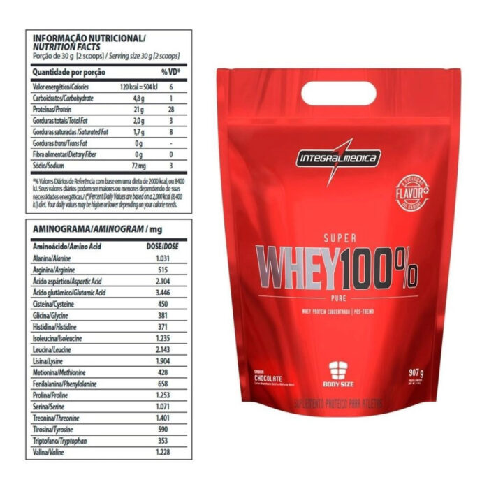 Whey 100% Pure Refil Integralmedica 907g - Image 3