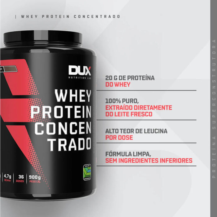 Whey Protein Concentrado DUX Nutrition pote 900g - Image 2