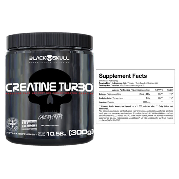 Creatine Turbo Monohidratada Black Skull 300g - Image 3