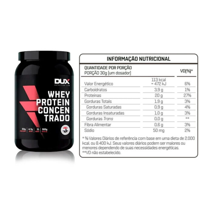 Whey Protein Concentrado DUX Nutrition pote 900g - Image 3