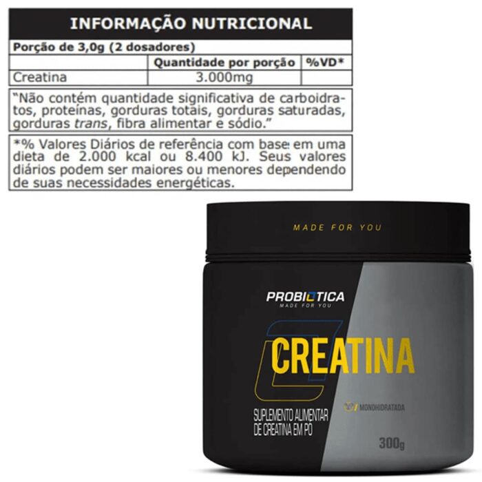 Creatina Monohidratada 100% Pura Probiótica 300g - Image 6