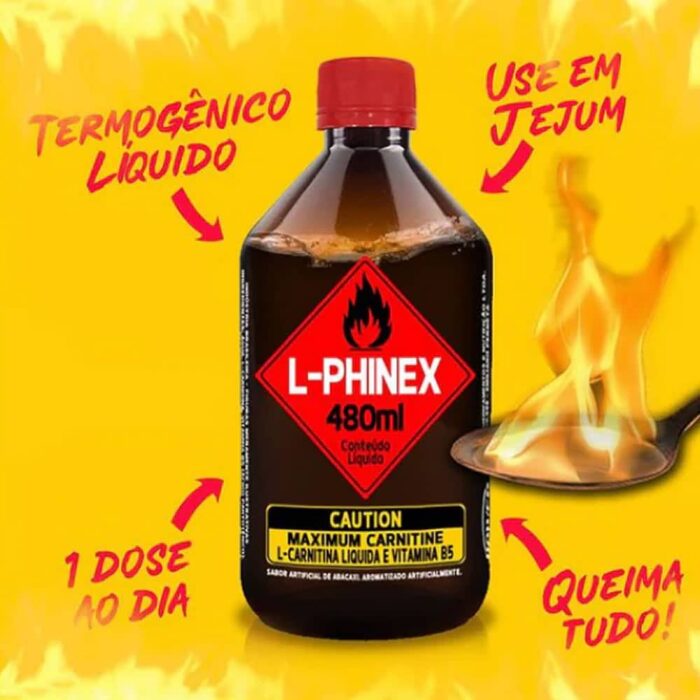 L-Phinex L-Carnitina Termogênico Líquido Altamente Concentrado 480ml - Image 3