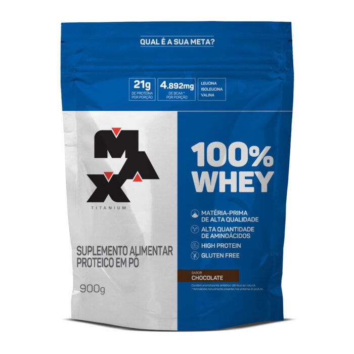 100% Whey Max Titanium Refil 900G