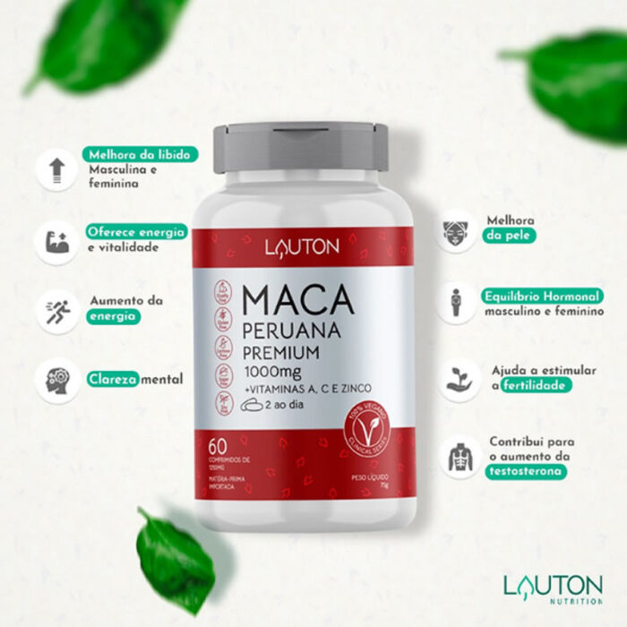 Maca Peruana Premium 1000mg 60 Caps Lauton Nutrition - Image 8