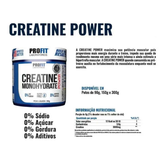 Creatine Pure 300g MP Importada - Profit Creatine pure - Image 2