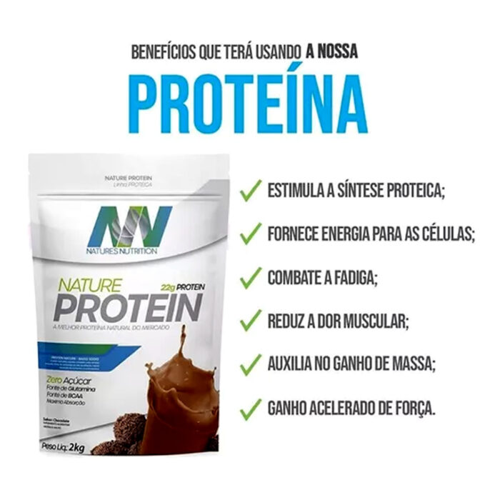 Whey Nature Protein Concentrado Linha Premium Natures Nutrition 2kg - Image 2