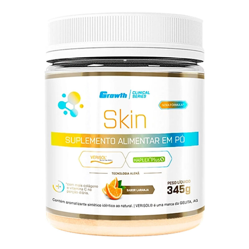 Growth Skin Colágeno Tipo 1 + Colágeno Verisol + Ácido Hialurônico + Vitamina C 345gr