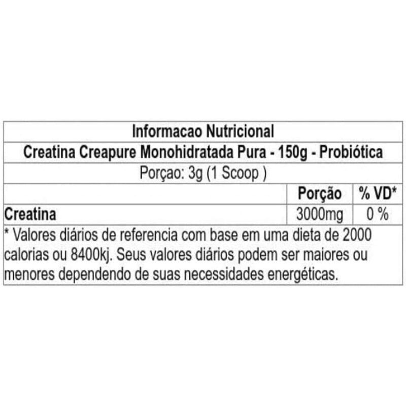 Creatina Creapure 100% Pura Probiótica 150g - Imagem 2