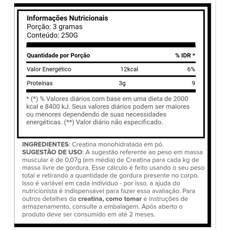 Creatina Monohidratada 250gr Growth Supplements - Imagem 3