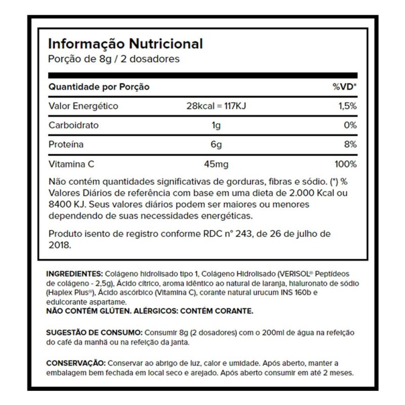 Growth Skin Colágeno Tipo 1 + Colágeno Verisol + Ácido Hialurônico + Vitamina C 345gr - Imagem 3
