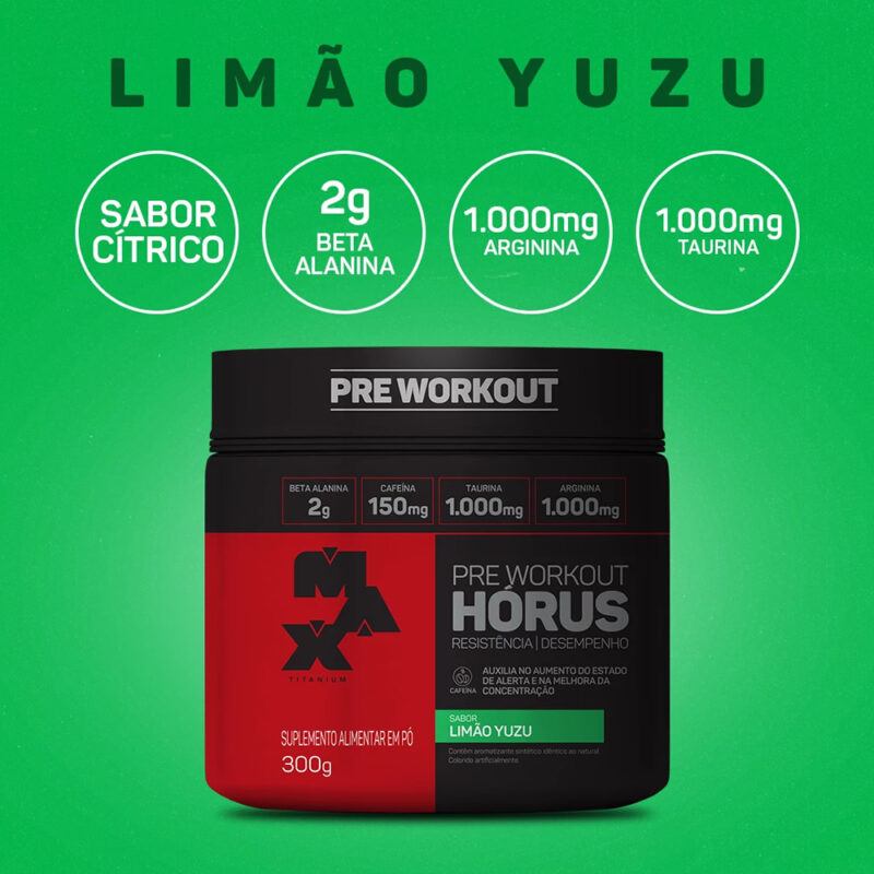 Hórus Pré-treino Max Titanium Sabores pote 300g - Imagem 3
