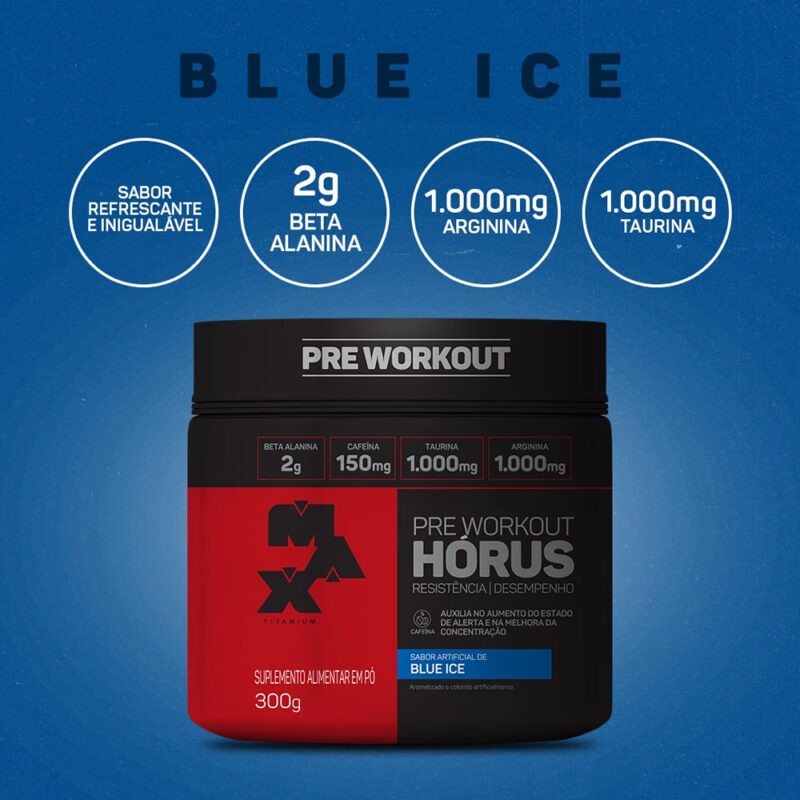 Hórus Pré-treino Max Titanium Sabores pote 300g - Imagem 4
