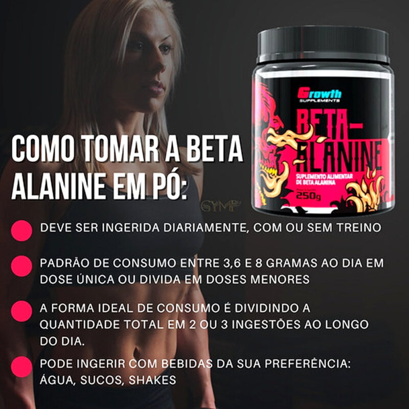 Beta-alanina em pó 250gr Growth Supplements - Imagem 5