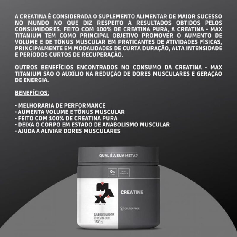 Kit Creatina Max Titanium 150gr + Colágeno Hidrolisado + Colágeno Uni Nutrition 60 caps - Imagem 4