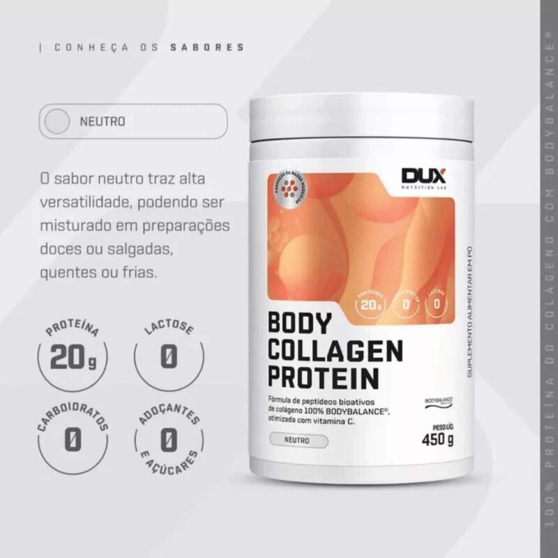 Body Collagen Protein em peptídeos Pote 450g-470g Dux Nutrition - Imagem 4