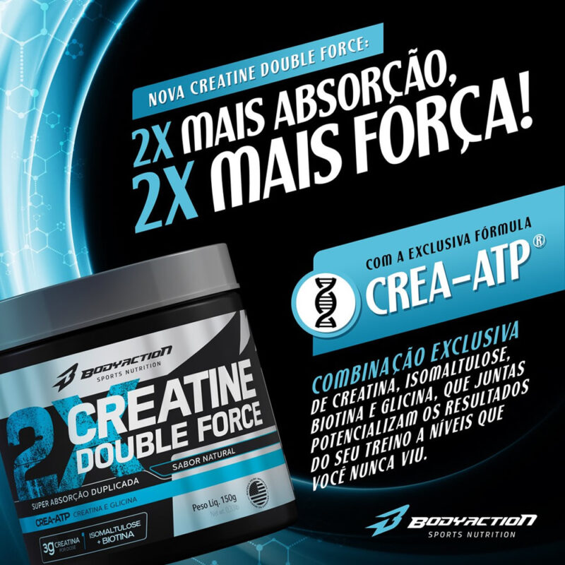Creatina Double Force Body Action C/Sabor 150g - Imagem 3