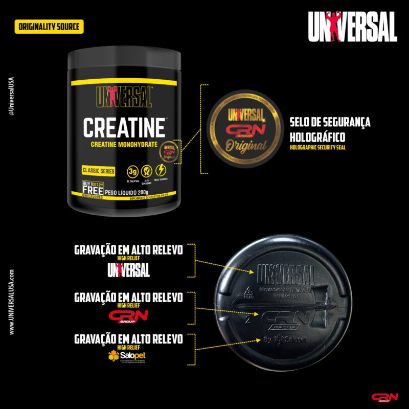 Creatine Monohidratada 100% pura importada Universal Nutrition 200gr - Original - Imagem 2