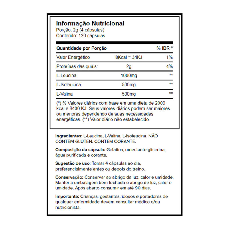 BCAA 2:1:1 (120 Cáps) - Growth Supplements - Imagem 4